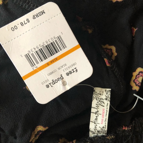 FREE PEOPLE Black combo ankle rayon pants Small - Picture 8 of 8